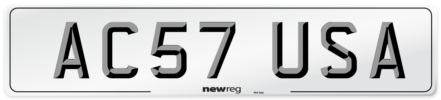 AC57 USA Number Plate from New Reg